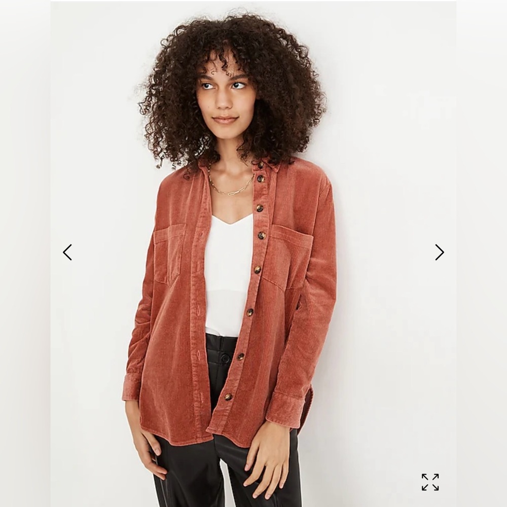 MADEWELL corduroy button-up over shirt with pockets- size MEDIUM